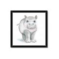 Picture of Tiny Hippo _GroupedProduct_Square_Mini_ _GroupedProduct_Square_Framed_Matted_