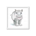 Picture of Tiny Hippo _GroupedProduct_Square_Mini_ _GroupedProduct_Square_Framed_Matted_