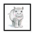 Picture of Tiny Hippo _GroupedProduct_Square_Mini_ _GroupedProduct_Square_Framed_Matted_