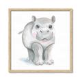 Picture of Tiny Hippo _GroupedProduct_Square_Mini_ _GroupedProduct_Square_Framed_Matted_