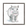 Picture of Tiny Hippo _GroupedProduct_Square_Mini_ _GroupedProduct_Square_Framed_Matted_