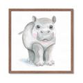 Picture of Tiny Hippo _GroupedProduct_Square_Mini_ _GroupedProduct_Square_Framed_Matted_