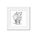 Picture of Tiny Hippo _GroupedProduct_Square_Mini_ _GroupedProduct_Square_Framed_Matted_