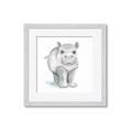 Picture of Tiny Hippo _GroupedProduct_Square_Mini_ _GroupedProduct_Square_Framed_Matted_