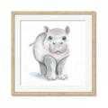 Picture of Tiny Hippo _GroupedProduct_Square_Mini_ _GroupedProduct_Square_Framed_Matted_