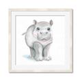 Picture of Tiny Hippo _GroupedProduct_Square_Mini_ _GroupedProduct_Square_Framed_Matted_