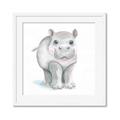 Picture of Tiny Hippo _GroupedProduct_Square_Mini_ _GroupedProduct_Square_Framed_Matted_