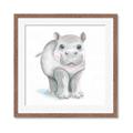 Picture of Tiny Hippo _GroupedProduct_Square_Mini_ _GroupedProduct_Square_Framed_Matted_