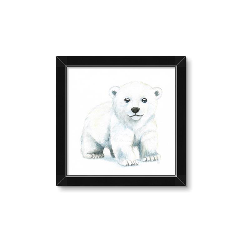 Picture of Tiny Polar Bear _GroupedProduct_Square_Mini_ _GroupedProduct_Square_Framed_Matted_