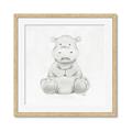 Picture of Nursery Hippo _GroupedProduct_Square_Mini_ _GroupedProduct_Square_Framed_Matted_