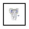 Picture of Baby Floral Elephant _GroupedProduct_Square_Mini_ _GroupedProduct_Square_Framed_Matted_