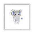 Picture of Baby Floral Elephant _GroupedProduct_Square_Mini_ _GroupedProduct_Square_Framed_Matted_