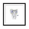 Picture of Baby Floral Elephant _GroupedProduct_Square_Mini_ _GroupedProduct_Square_Framed_Matted_