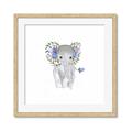 Picture of Baby Floral Elephant _GroupedProduct_Square_Mini_ _GroupedProduct_Square_Framed_Matted_