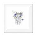 Picture of Baby Floral Elephant _GroupedProduct_Square_Mini_ _GroupedProduct_Square_Framed_Matted_