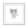 Picture of Baby Floral Elephant _GroupedProduct_Square_Mini_ _GroupedProduct_Square_Framed_Matted_