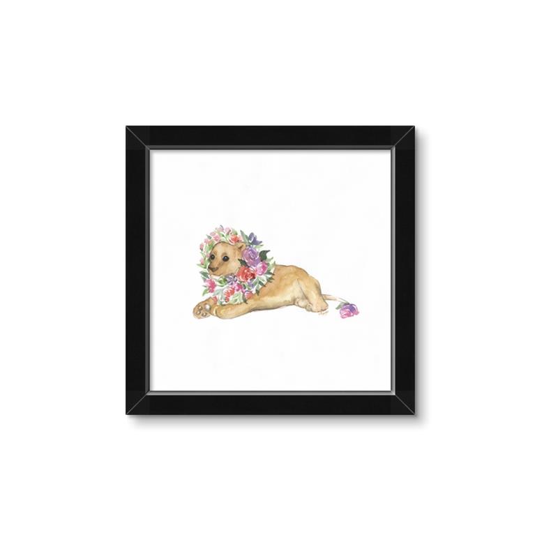 Picture of Baby Floral Lion _GroupedProduct_Square_Mini_ _GroupedProduct_Square_Framed_Matted_