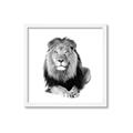 Picture of Lion Black and White _GroupedProduct_Square_Mini_ _GroupedProduct_Square_Framed_Matted_