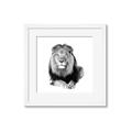 Picture of Lion Black and White _GroupedProduct_Square_Mini_ _GroupedProduct_Square_Framed_Matted_