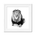 Picture of Lion Black and White _GroupedProduct_Square_Mini_ _GroupedProduct_Square_Framed_Matted_