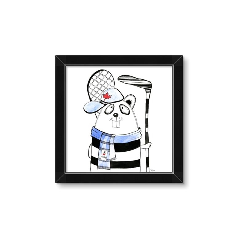 Picture of Hockey Beaver _GroupedProduct_Square_Mini_ _GroupedProduct_Square_Framed_Matted_