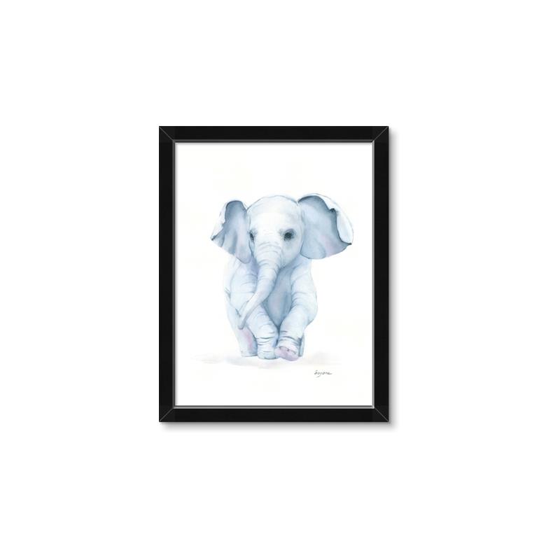 Picture of Baby Blue Elephant _GroupedProduct_Rectangle_Portrait_Mini_ _GroupedProduct_Rectangle_Portrait_Framed_Matted_
