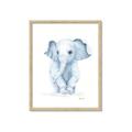 Picture of Baby Blue Elephant _GroupedProduct_Rectangle_Portrait_Mini_ _GroupedProduct_Rectangle_Portrait_Framed_Matted_