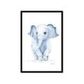 Picture of Baby Blue Elephant _GroupedProduct_Rectangle_Portrait_Mini_ _GroupedProduct_Rectangle_Portrait_Framed_Matted_