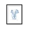 Picture of Baby Blue Elephant _GroupedProduct_Rectangle_Portrait_Mini_ _GroupedProduct_Rectangle_Portrait_Framed_Matted_