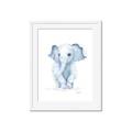 Picture of Baby Blue Elephant _GroupedProduct_Rectangle_Portrait_Mini_ _GroupedProduct_Rectangle_Portrait_Framed_Matted_