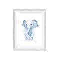 Picture of Baby Blue Elephant _GroupedProduct_Rectangle_Portrait_Mini_ _GroupedProduct_Rectangle_Portrait_Framed_Matted_