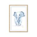 Picture of Baby Blue Elephant _GroupedProduct_Rectangle_Portrait_Mini_ _GroupedProduct_Rectangle_Portrait_Framed_Matted_