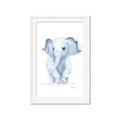 Picture of Baby Blue Elephant _GroupedProduct_Rectangle_Portrait_Mini_ _GroupedProduct_Rectangle_Portrait_Framed_Matted_