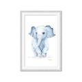 Picture of Baby Blue Elephant _GroupedProduct_Rectangle_Portrait_Mini_ _GroupedProduct_Rectangle_Portrait_Framed_Matted_
