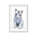 Picture of White Tiger Cub _GroupedProduct_Rectangle_Portrait_Mini_ _GroupedProduct_Rectangle_Portrait_Framed_Matted_