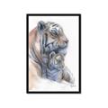 Picture of Mom and Baby Tiger _GroupedProduct_Rectangle_Portrait_Mini_ _GroupedProduct_Rectangle_Portrait_Framed_Matted_
