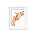 Picture of Mom and baby Giraffe _GroupedProduct_Rectangle_Portrait_Mini_ _GroupedProduct_Rectangle_Portrait_Framed_Matted_