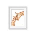 Picture of Mom and baby Giraffe _GroupedProduct_Rectangle_Portrait_Mini_ _GroupedProduct_Rectangle_Portrait_Framed_Matted_