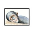 Picture of Sleeping Monkey _GroupedProduct_Rectangle_Landscape_Mini_ _GroupedProduct_Rectangle_Landscape_Framed_Matted_