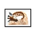 Picture of Sleeping Giraffe _GroupedProduct_Rectangle_Landscape_Mini_ _GroupedProduct_Rectangle_Landscape_Framed_Matted_