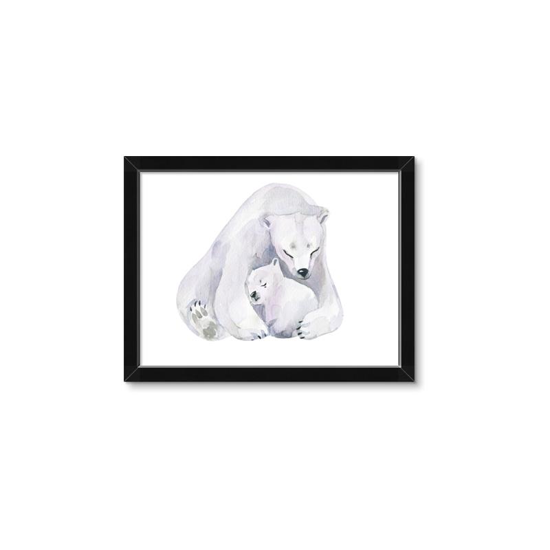 Picture of Polar Bear Mom and Baby _GroupedProduct_Rectangle_Landscape_Mini_ _GroupedProduct_Rectangle_Landscape_Framed_Matted_