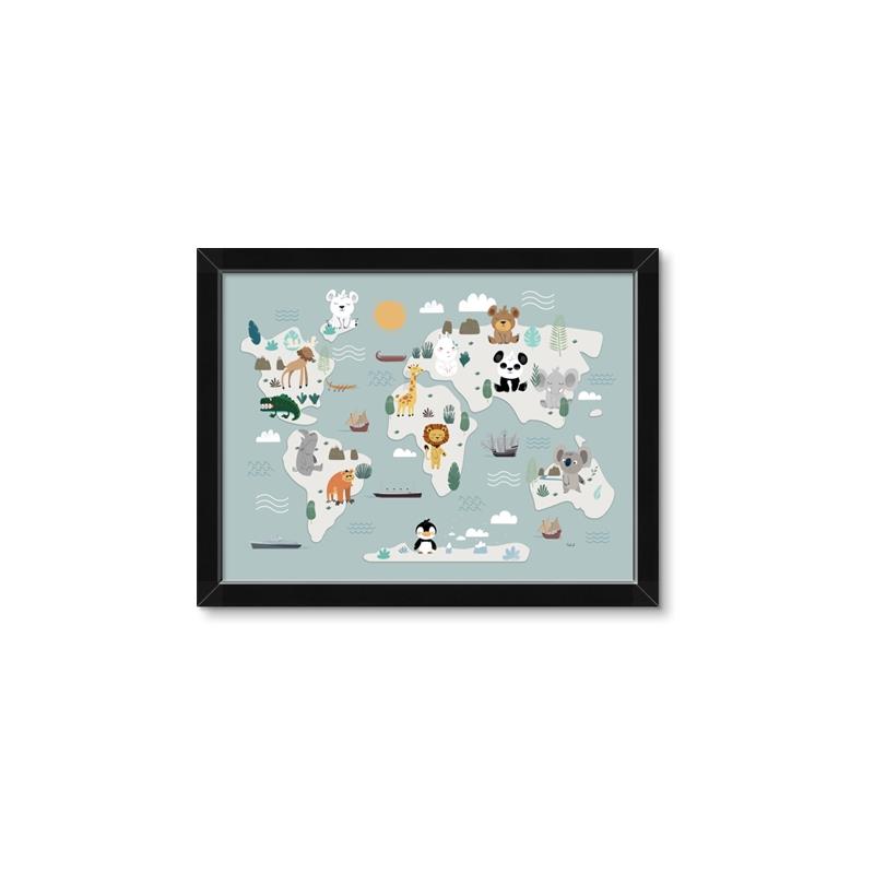 Picture of Animal Map  _GroupedProduct_Rectangle_Landscape_Mini_ _GroupedProduct_Rectangle_Landscape_Framed_Matted_