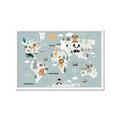 Picture of Animal Map  _GroupedProduct_Rectangle_Landscape_Mini_ _GroupedProduct_Rectangle_Landscape_Framed_Matted_