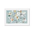 Picture of Animal Map  _GroupedProduct_Rectangle_Landscape_Mini_ _GroupedProduct_Rectangle_Landscape_Framed_Matted_