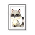 Picture of Woodland Raccoon _GroupedProduct_Rectangle_Portrait_Mini_ _GroupedProduct_Rectangle_Portrait_Framed_Matted_