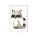 Picture of Woodland Raccoon _GroupedProduct_Rectangle_Portrait_Mini_ _GroupedProduct_Rectangle_Portrait_Framed_Matted_