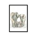 Picture of Elephant Family _GroupedProduct_Rectangle_Portrait_Mini_ _GroupedProduct_Rectangle_Portrait_Framed_Matted_