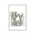 Picture of Elephant Family _GroupedProduct_Rectangle_Portrait_Mini_ _GroupedProduct_Rectangle_Portrait_Framed_Matted_