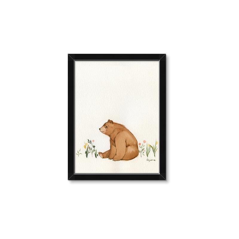 Picture of Flower Garden Bear _GroupedProduct_Rectangle_Portrait_Mini_ _GroupedProduct_Rectangle_Portrait_Framed_Matted_