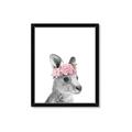 Picture of Kangaroo with floral _GroupedProduct_Rectangle_Portrait_Mini_ _GroupedProduct_Rectangle_Portrait_Framed_Matted_